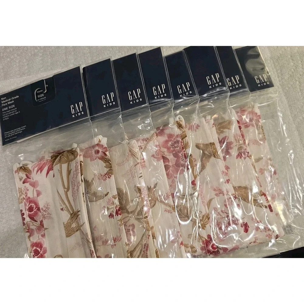 NEW 8 PACKS (Total 24 Mask) Gap Kids Non Medical Grade Cotton‎ Face Mask Flowers